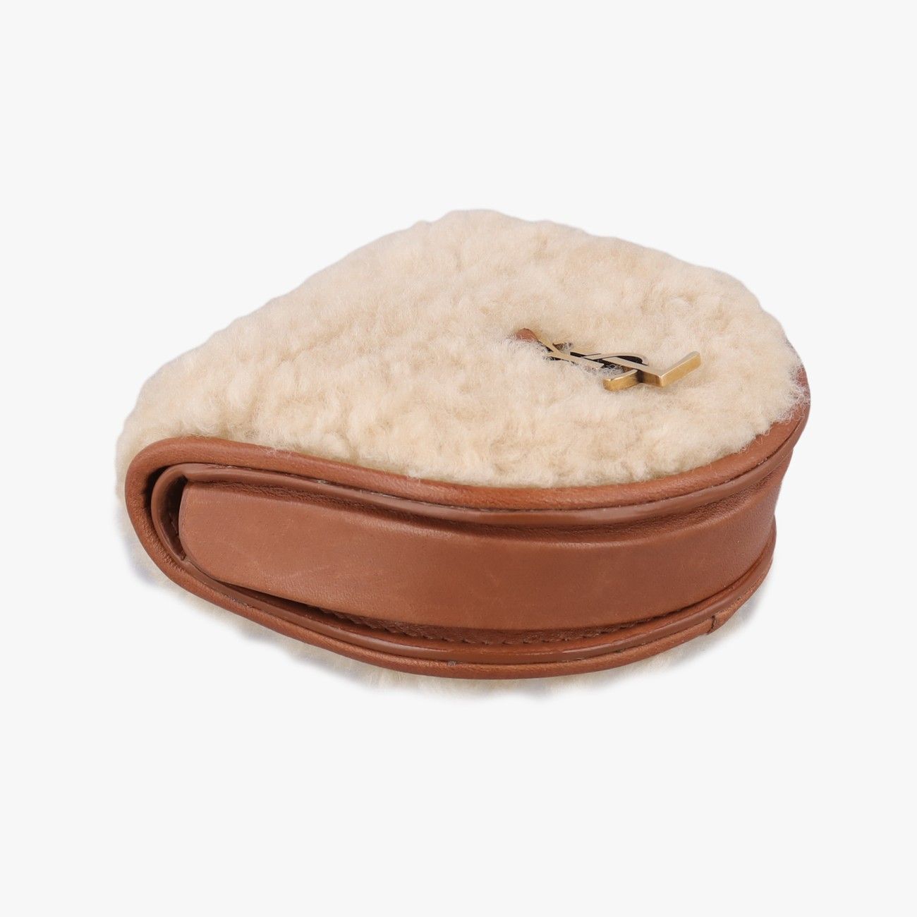 Saint Laurent Le K Baby Satchel Brown Shearling Leather — view 5