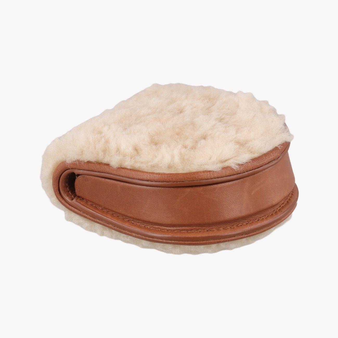 Saint Laurent Le K Baby Satchel Brown Shearling Leather — view 7