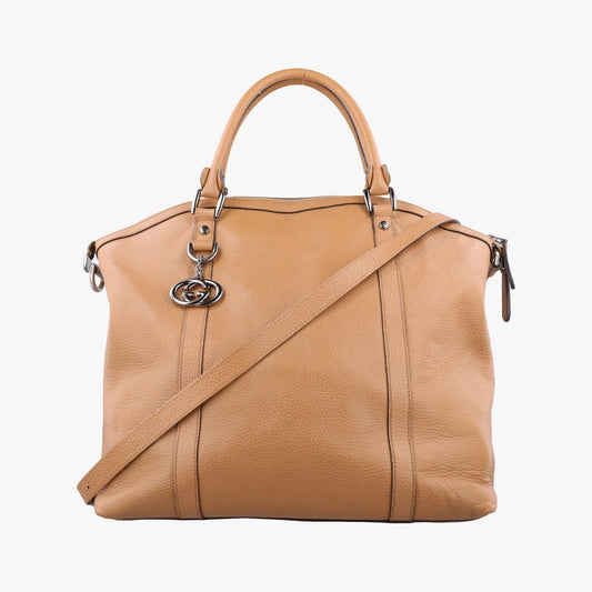 Gucci GG Charm Top Handle Camel Leather