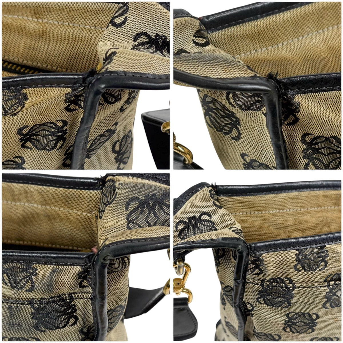 Loewe Repeat Anagram Canvas Cross Big Padlock Logo Navy Crossbody — view 6