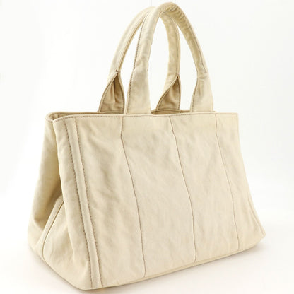 Prada Canapa Tote Bag M Canvas Beige — view 3