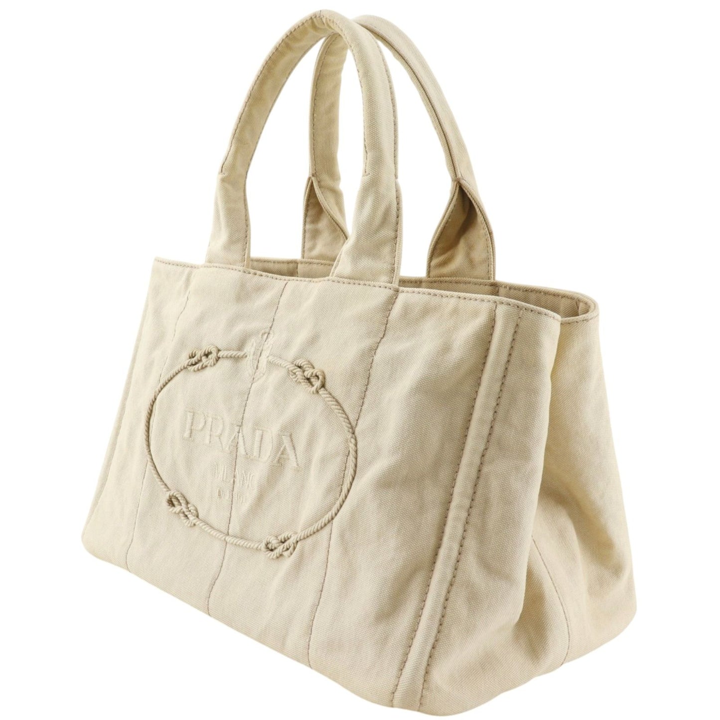 Prada Canapa Tote Bag M Canvas Beige — view 2