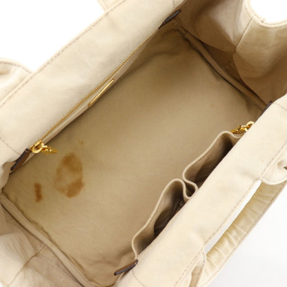 Prada Canapa Tote Bag M Canvas Beige — view 6
