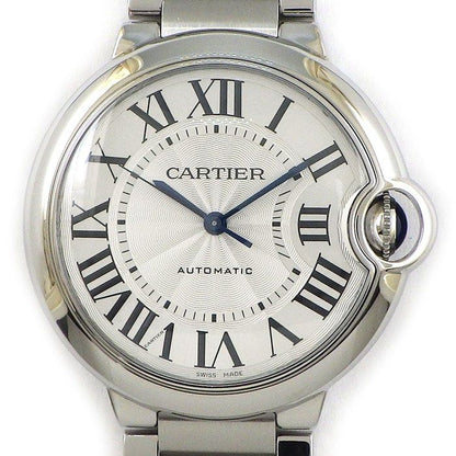 Cartier Watch Ballon Bleu MM Silver Guilloche Dial Roman Index SS Automatic