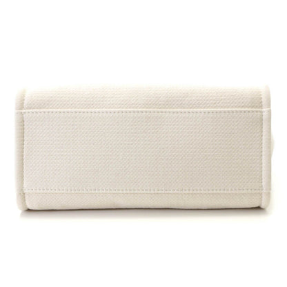 Chanel Deauville Small Shopping Bag White Handbag Canvas — view 3