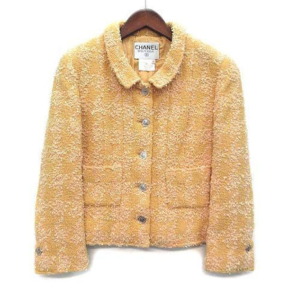 Chanel Vintage CC Logo Silver Button Tweed Skirt Suit Jacket Top and Bottom Set — view 2