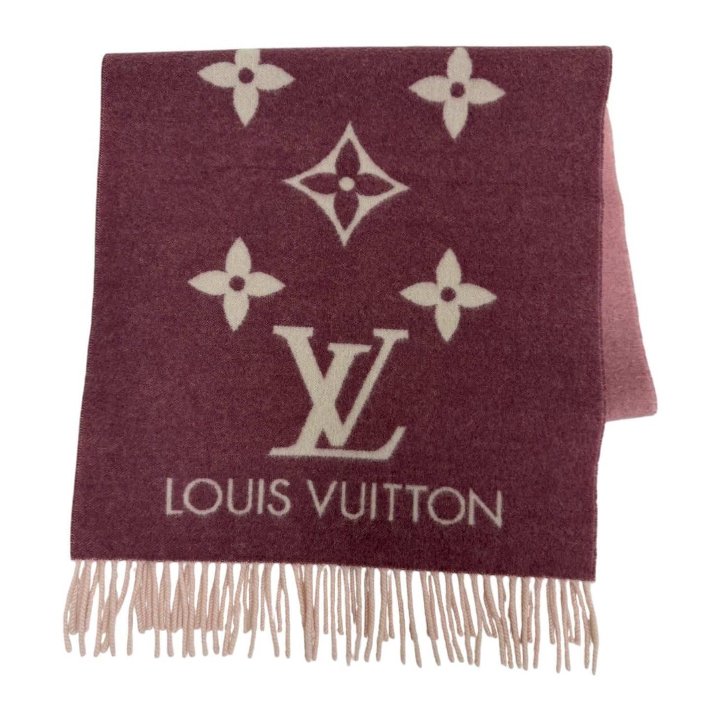 Louis Vuitton Scarf Reykjavik Gradient Cashmere 100% Rose Gray