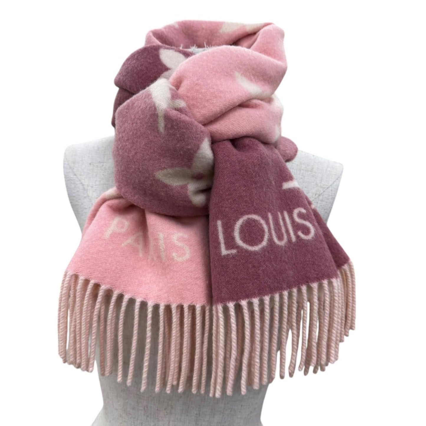 Louis Vuitton Scarf Reykjavik Gradient Cashmere 100% Rose Gray — view 2