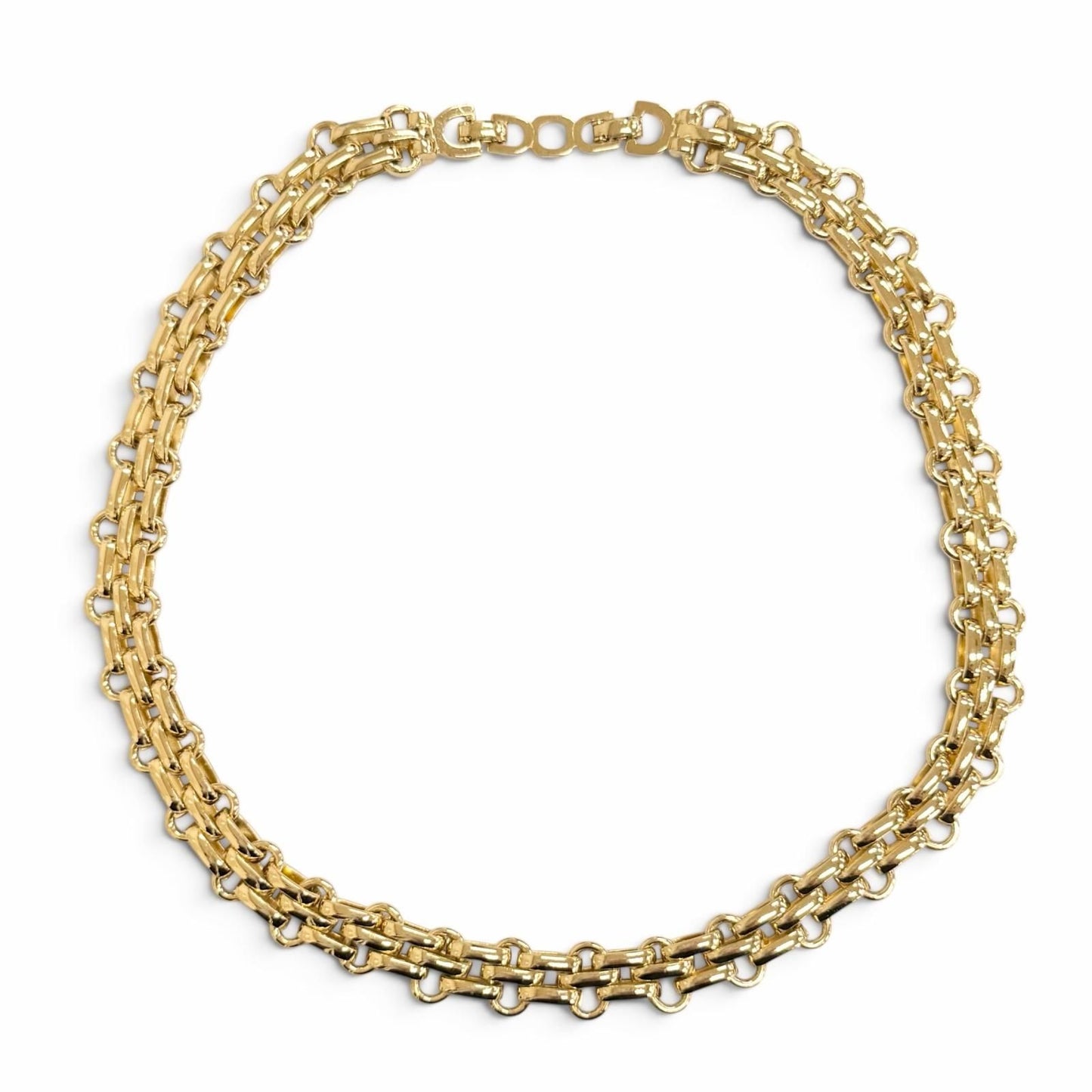 Dior Vintage Chain Choker Necklace Gold
