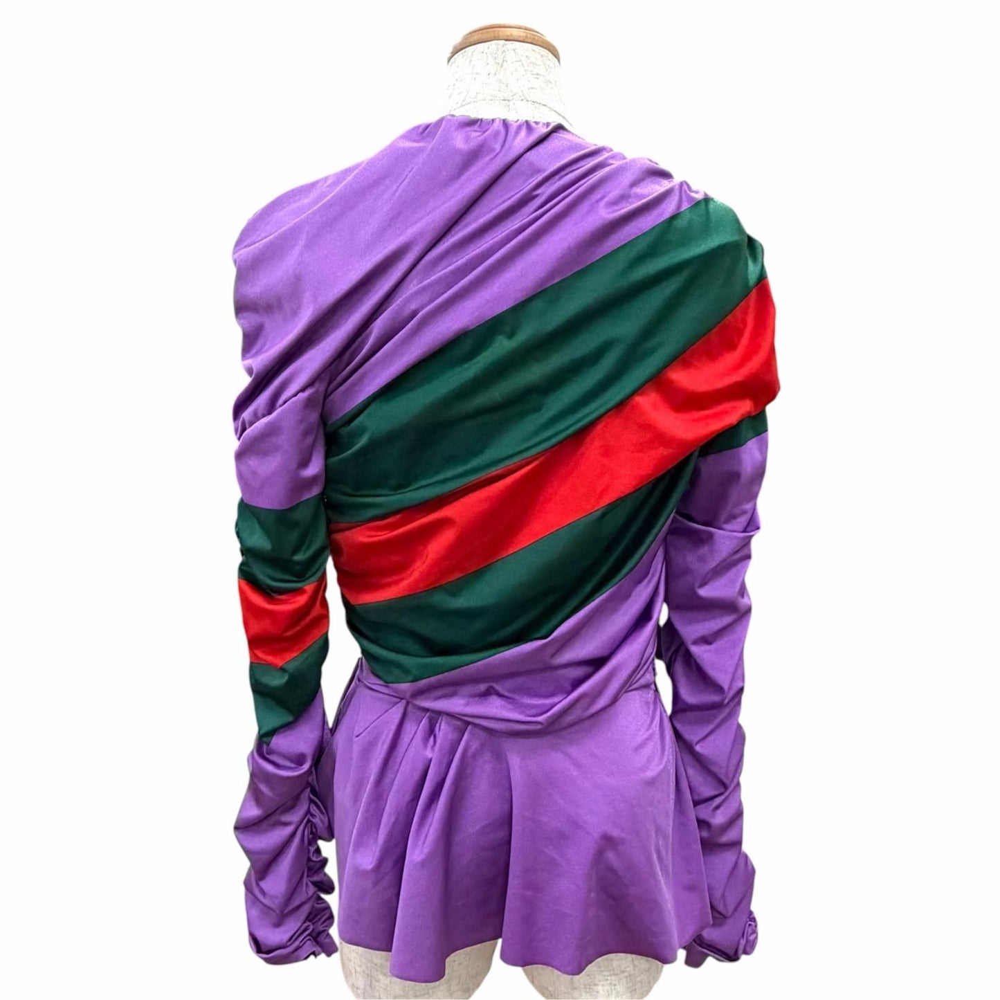 Gucci Sherry Line Shirred Drape Top with Brooch 44 — view 4
