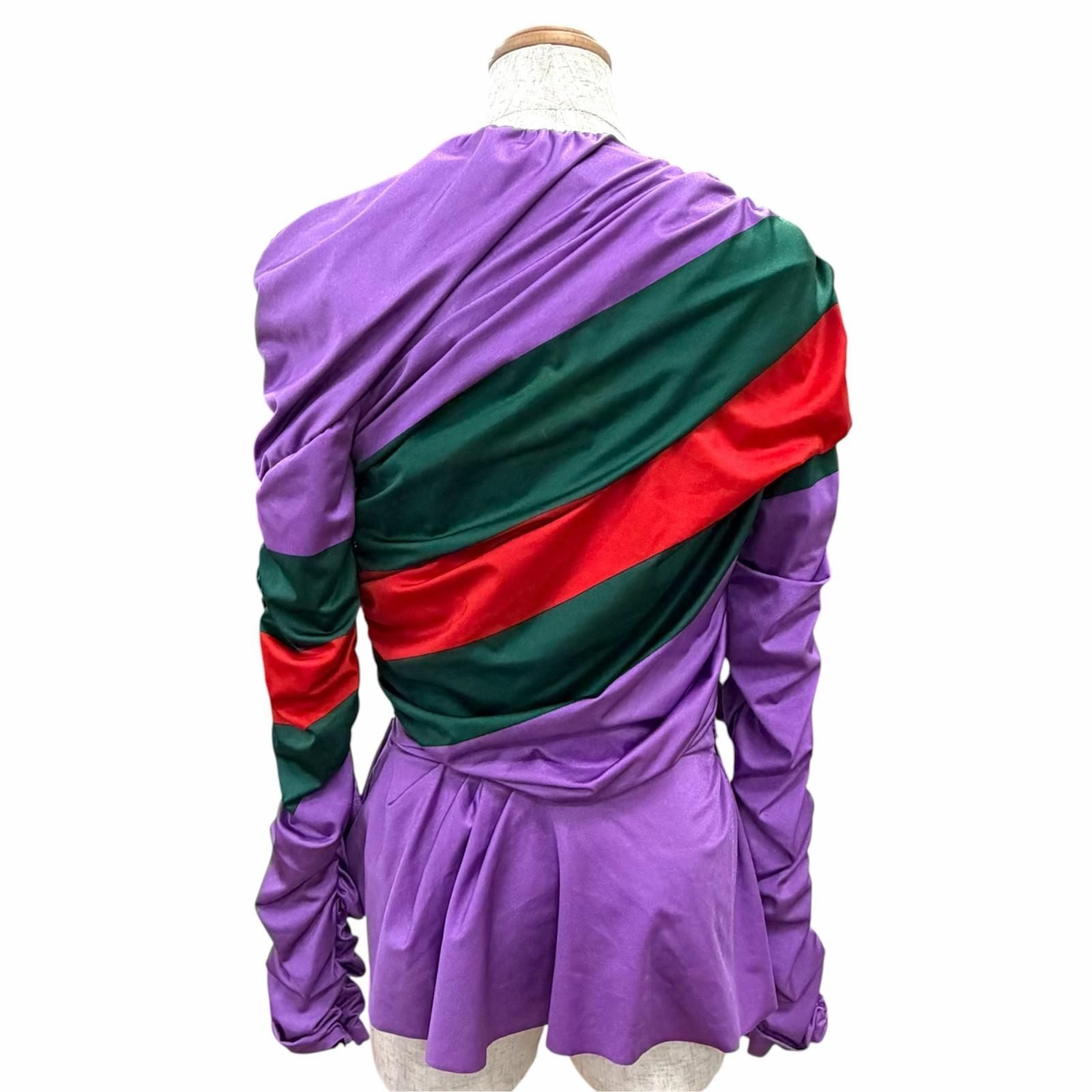 Gucci Sherry Line Shirred Drape Top with Brooch 44 — view 4