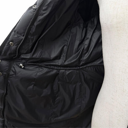 Moncler Hermifur Elmifur Logo Patch Fur Hooded Down Coat Black — view 5