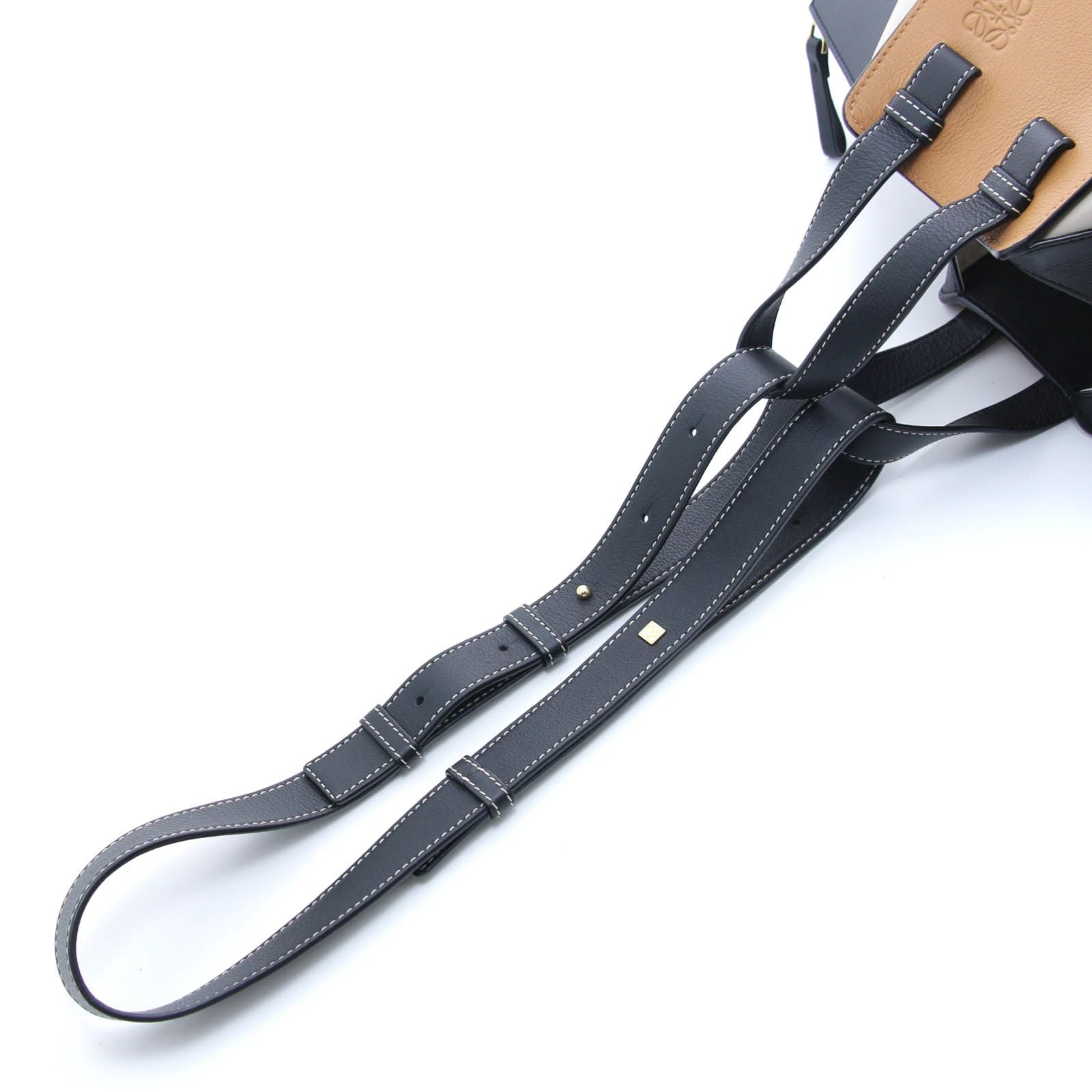 Loewe Hammock Small Brown Beige Black Calfskin Shoulder Bag — view 4