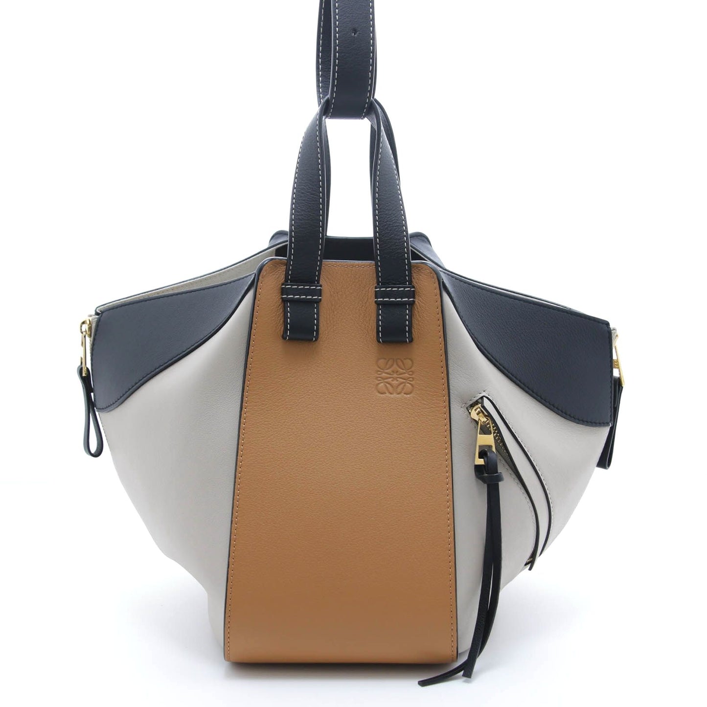 Loewe Hammock Small Brown Beige Black Calfskin Shoulder Bag