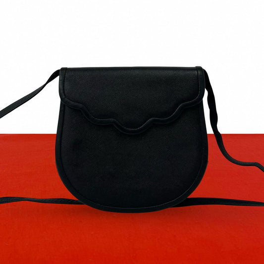 Saint Laurent Vintage Leather Shoulder Bag Pochette Crossbody Black