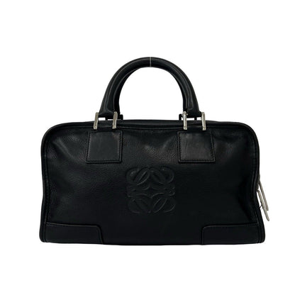 Loewe With Key Amazona 28 Anagram Log Leather Mini Boston Bag Black — view 3