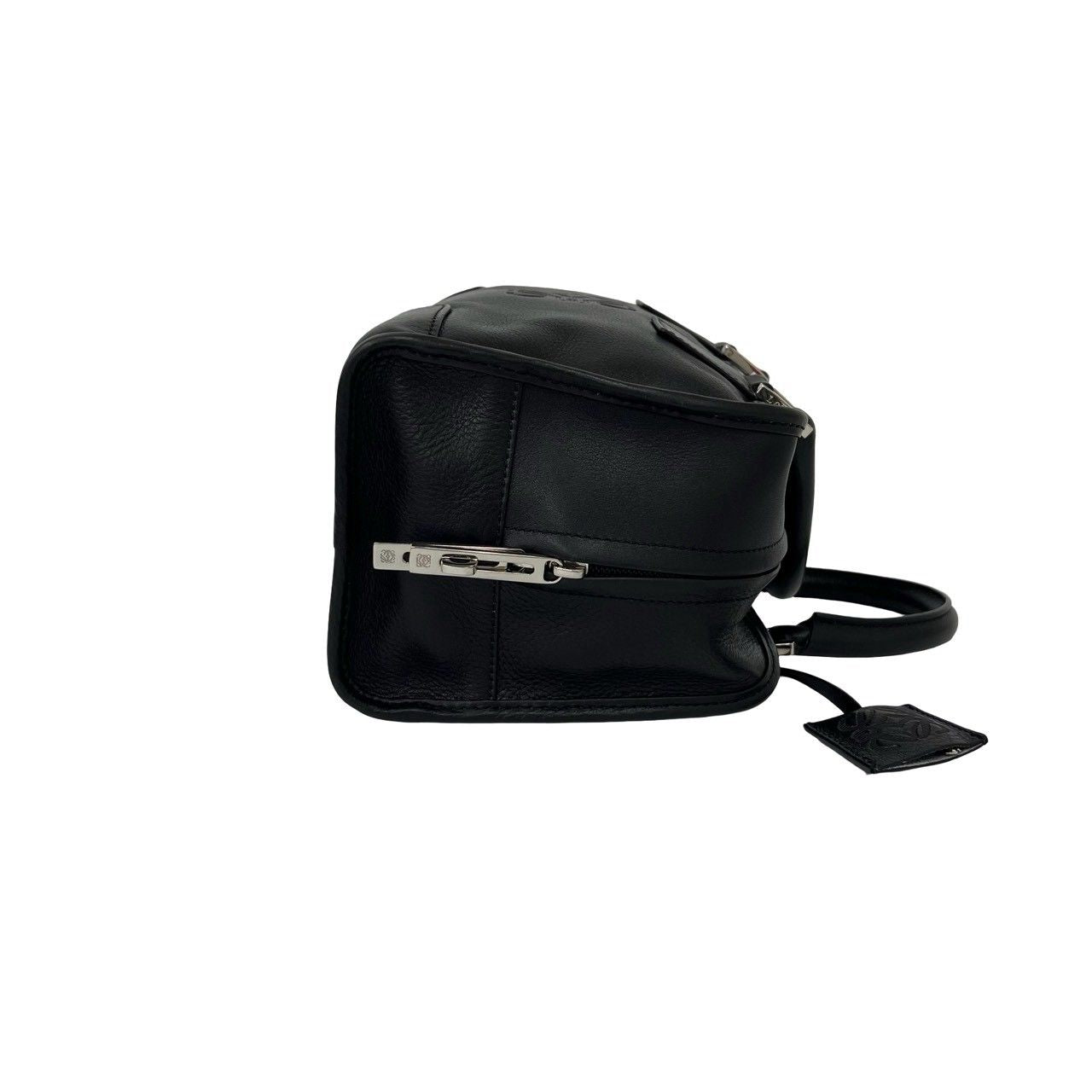 Loewe With Key Amazona 28 Anagram Log Leather Mini Boston Bag Black — view 6