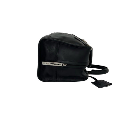 Loewe With Key Amazona 28 Anagram Log Leather Mini Boston Bag Black — view 6