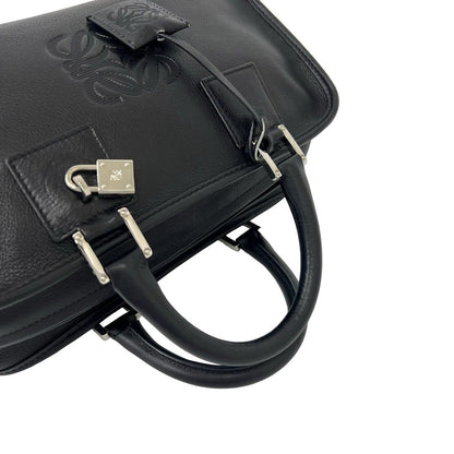 Loewe With Key Amazona 28 Anagram Log Leather Mini Boston Bag Black — view 4