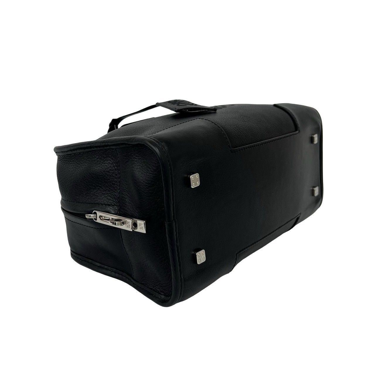 Loewe With Key Amazona 28 Anagram Log Leather Mini Boston Bag Black — view 7