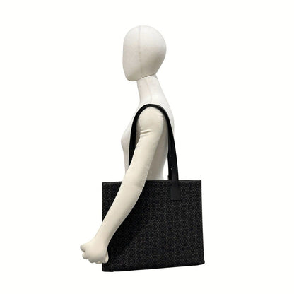 Loewe Buckle Horizontal Anagram All Over Print Canvas Leather Tote Bag Black — view 2