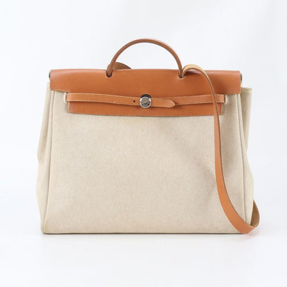 Hermes Herbag MM Leather Toile H 2-Way Shoulder Bag Business — view 2