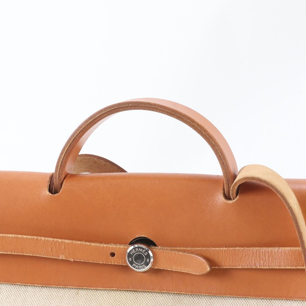Hermes Herbag MM Leather Toile H 2-Way Shoulder Bag Business — view 3
