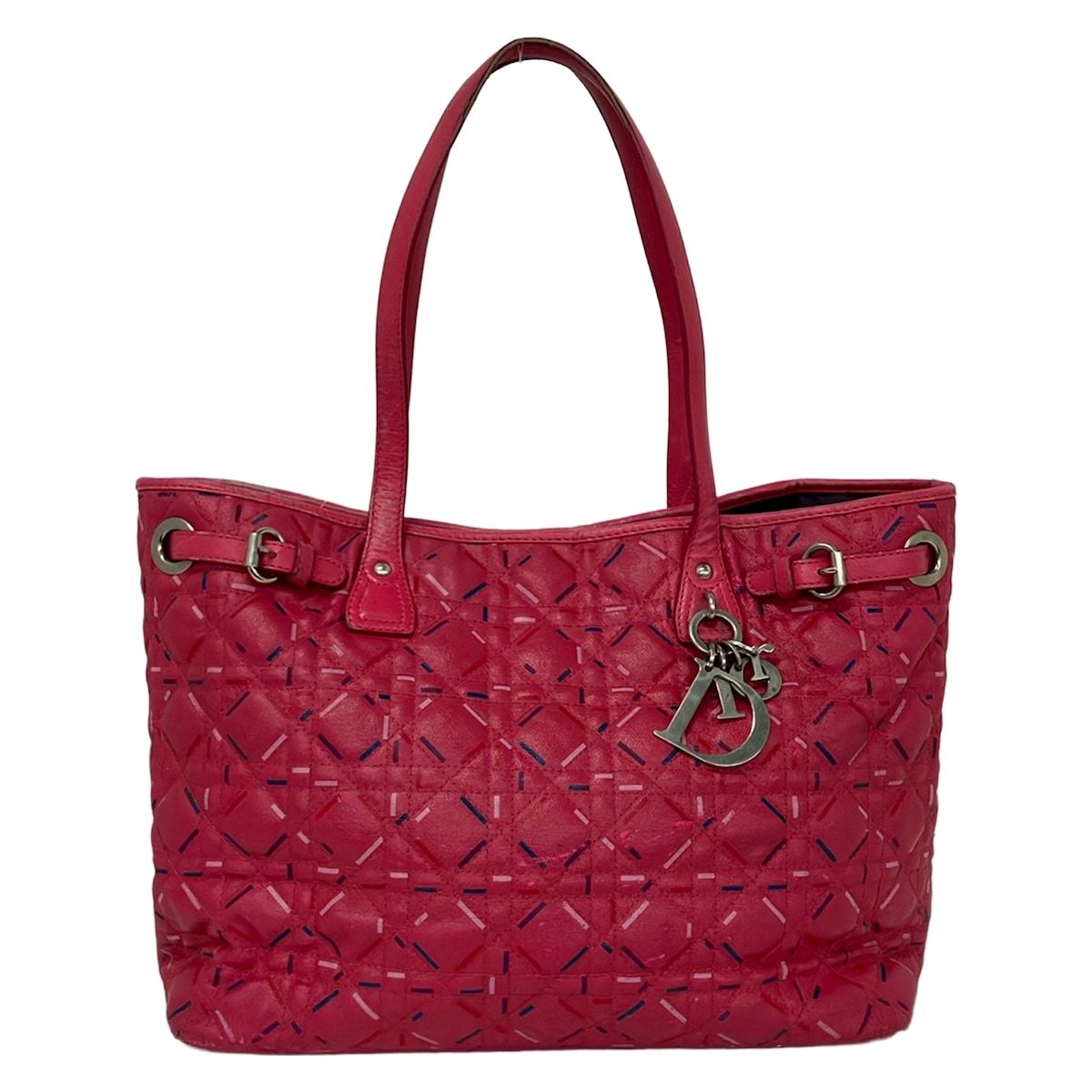 Dior Tote Bag Panarea Pink Navy Light Leather