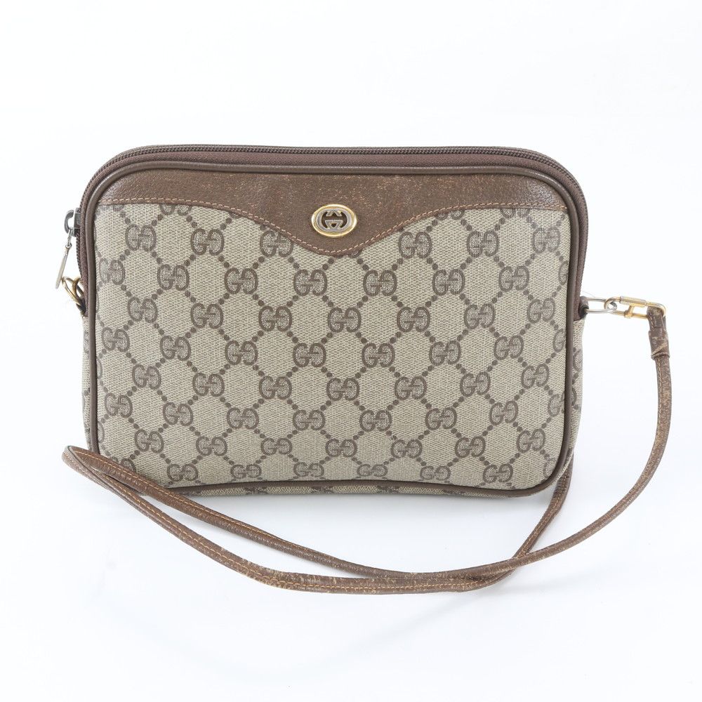 Gucci Vintage GG Supreme Leather Shoulder Bag Crossbody Hand