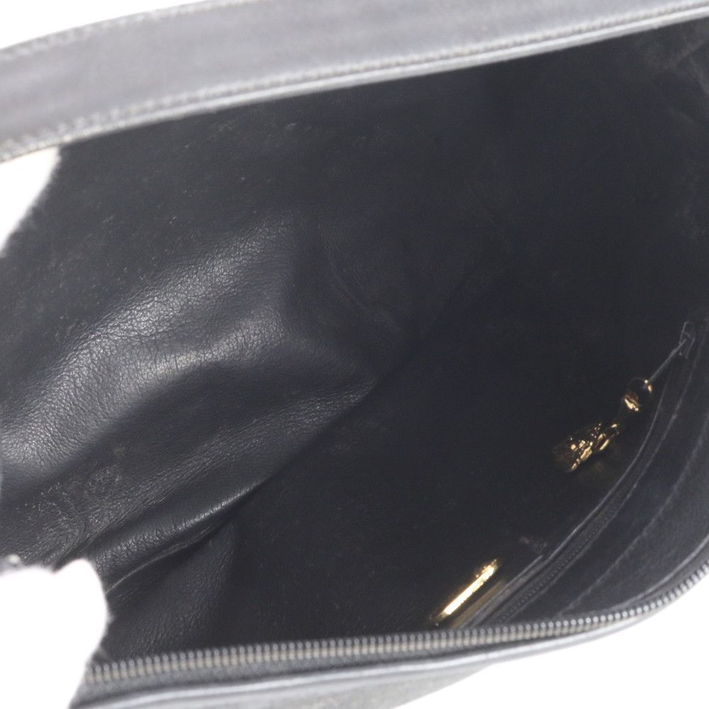 Gucci Vintage Leather Shoulder Bag Black — view 7