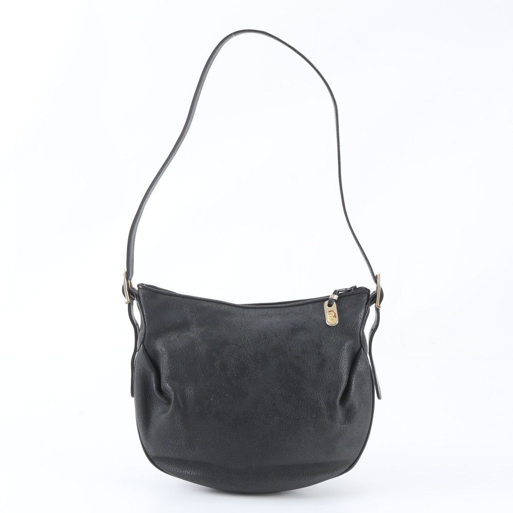 Gucci Vintage Leather Shoulder Bag Black