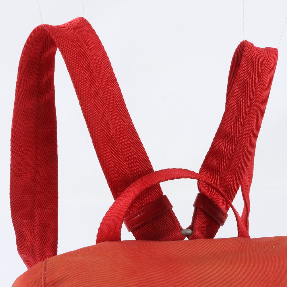 Prada Tessuto Nylon Triangle Logo Leather Backpack Shoulder Bag — view 2