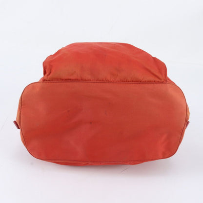 Prada Tessuto Nylon Triangle Logo Leather Backpack Shoulder Bag — view 5