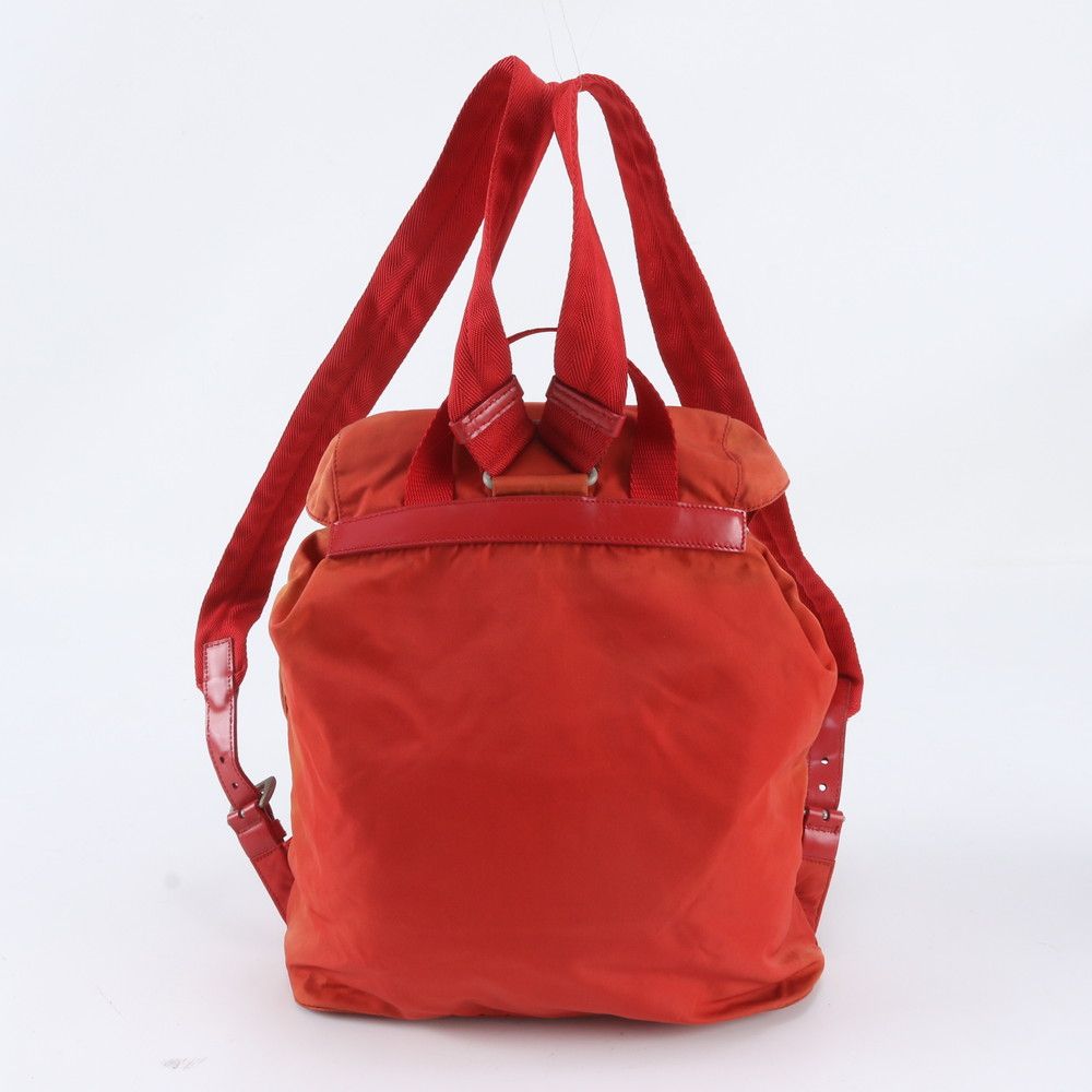 Prada Tessuto Nylon Triangle Logo Leather Backpack Shoulder Bag — view 3