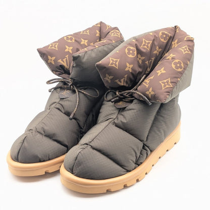 Louis Vuitton Pillow Line Monogram Nylon Khaki Ankle Boots Short Shoes