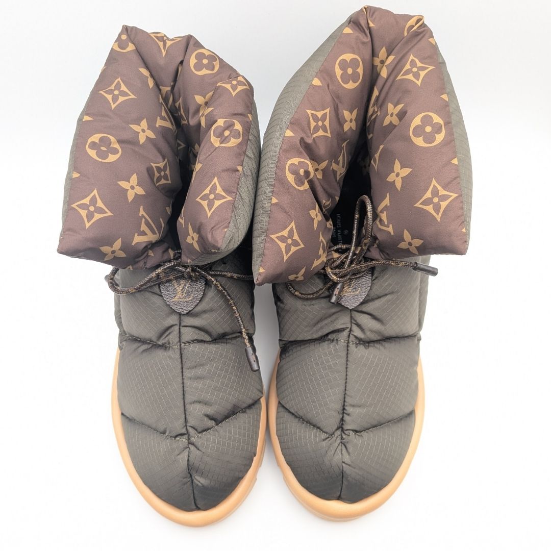Louis Vuitton Pillow Line Monogram Nylon Khaki Ankle Boots Short Shoes — view 6