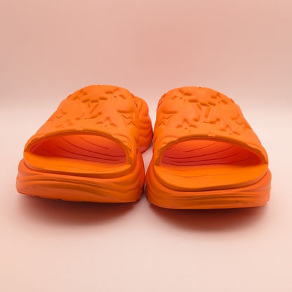 Louis Vuitton Monogram Embossed Orange Rubber Sandals — view 3