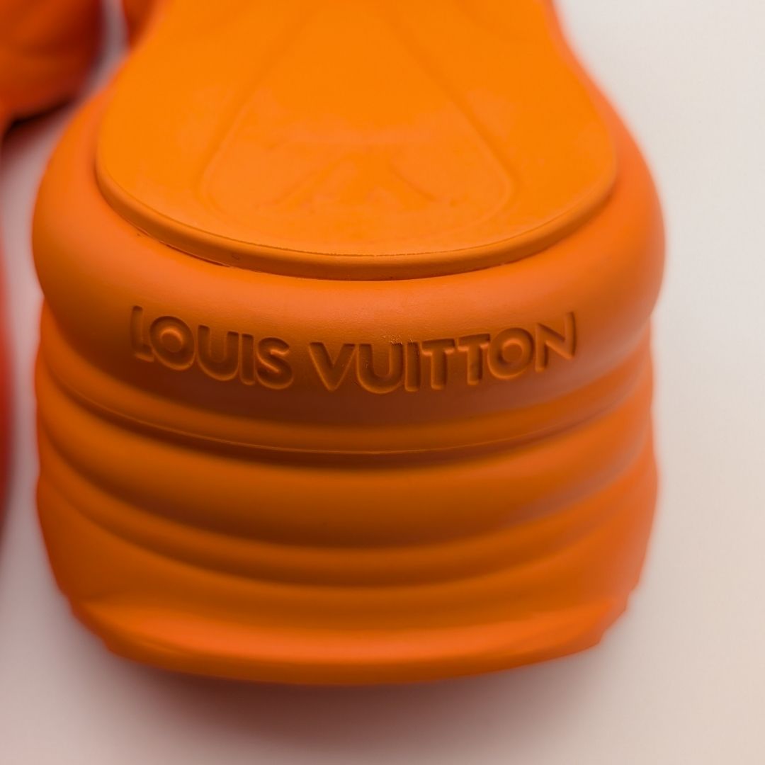 Louis Vuitton Monogram Embossed Orange Rubber Sandals — view 8