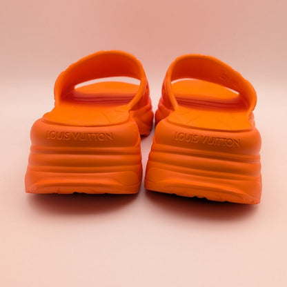 Louis Vuitton Monogram Embossed Orange Rubber Sandals — view 4