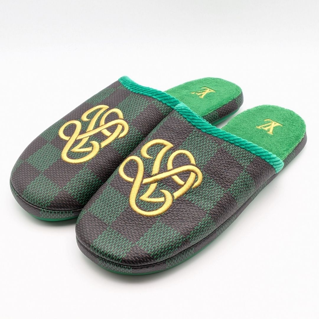 Louis Vuitton Palace Line Damier Green Brown Sandals Slippers
