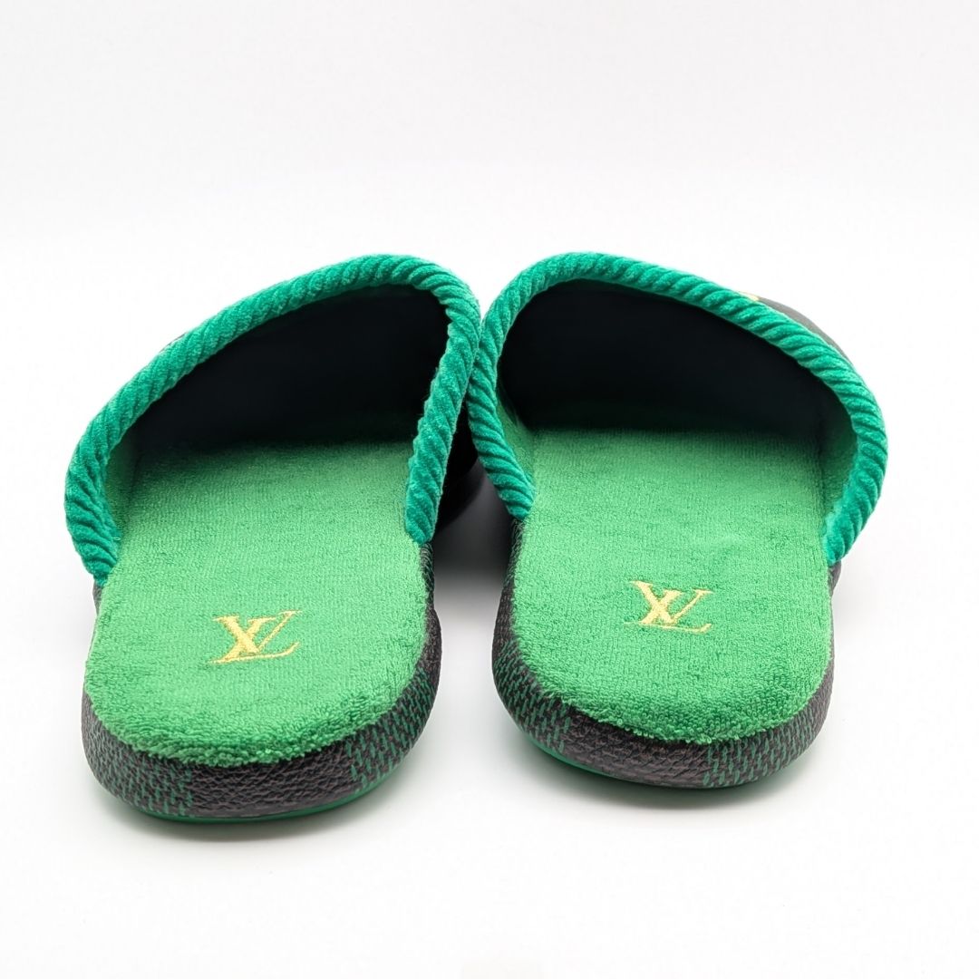 Louis Vuitton Palace Line Damier Green Brown Sandals Slippers — view 5