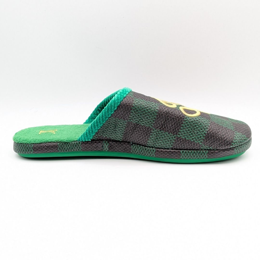 Louis Vuitton Palace Line Damier Green Brown Sandals Slippers — view 3