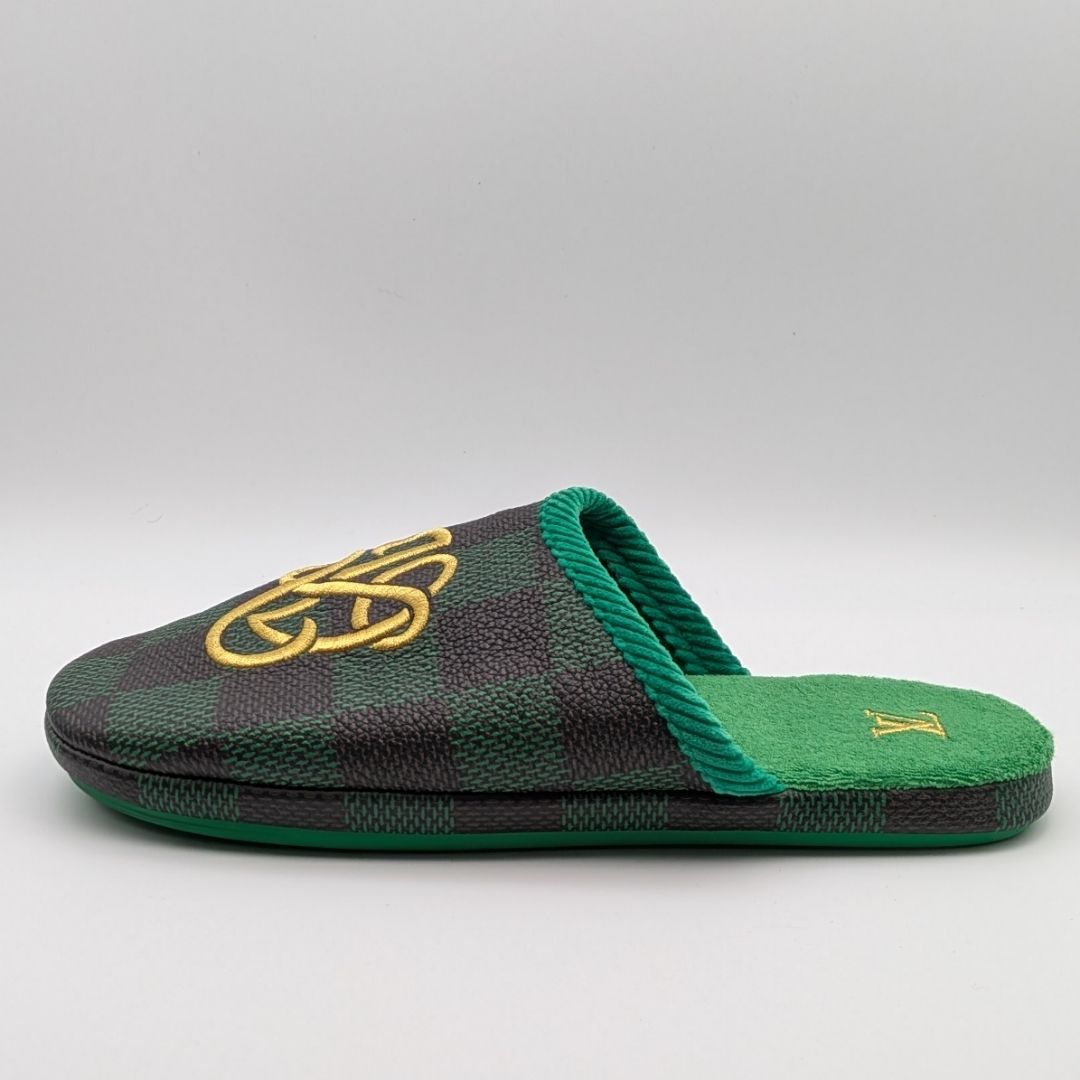 Louis Vuitton Palace Line Damier Green Brown Sandals Slippers — view 2