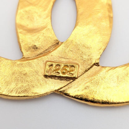 Chanel Brooch CC Logo Mesh Braided Pattern Gold 29 Vintage — view 6