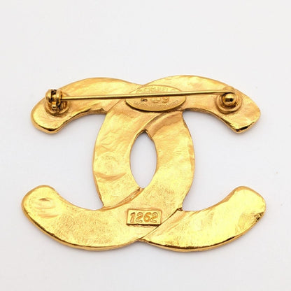 Chanel Brooch CC Logo Mesh Braided Pattern Gold 29 Vintage — view 5