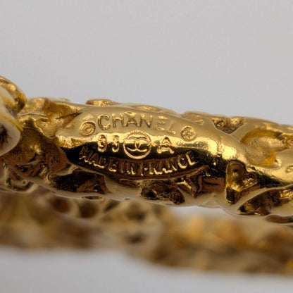 Chanel Pendant CC Logo Lava Gold Chain Vintage — view 7