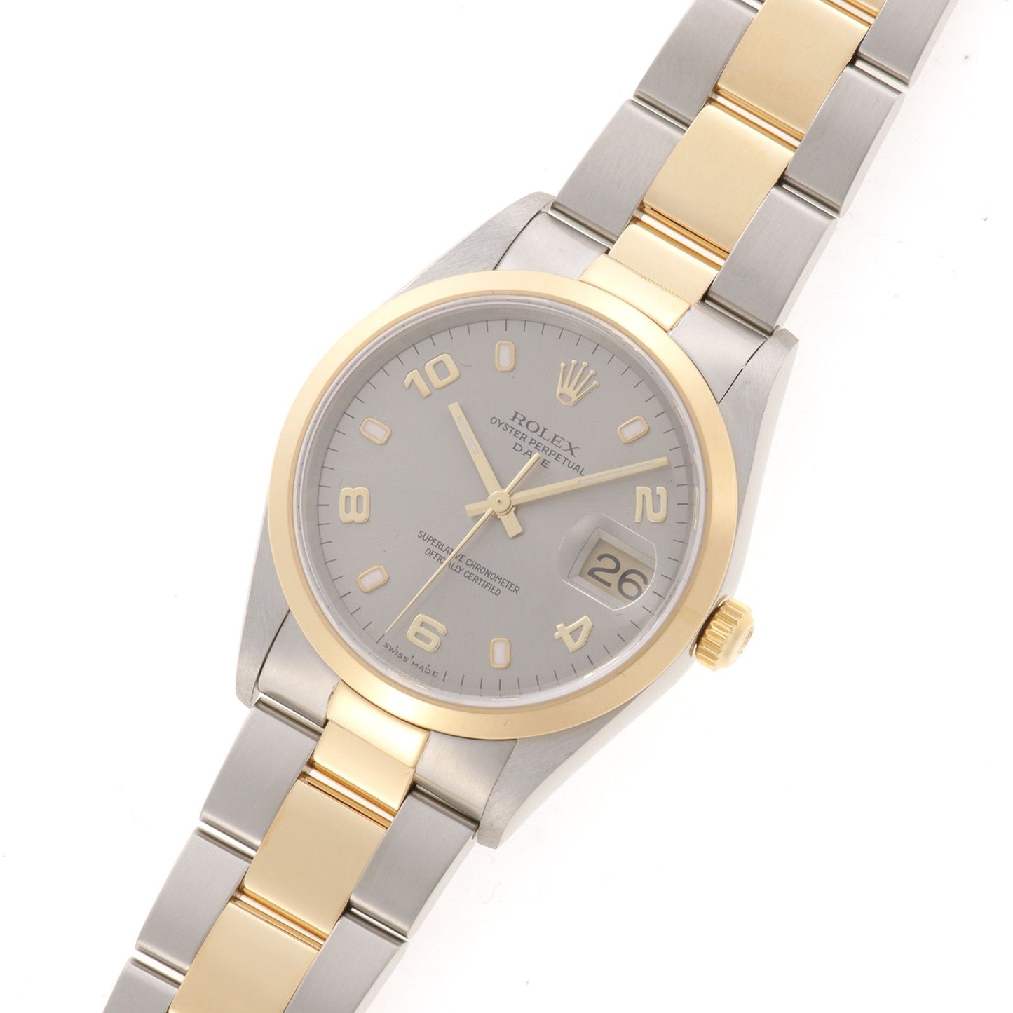 Rolex Perpetual Date Gray 18k Yellow Gold Stainless Steel Automatic — view 2