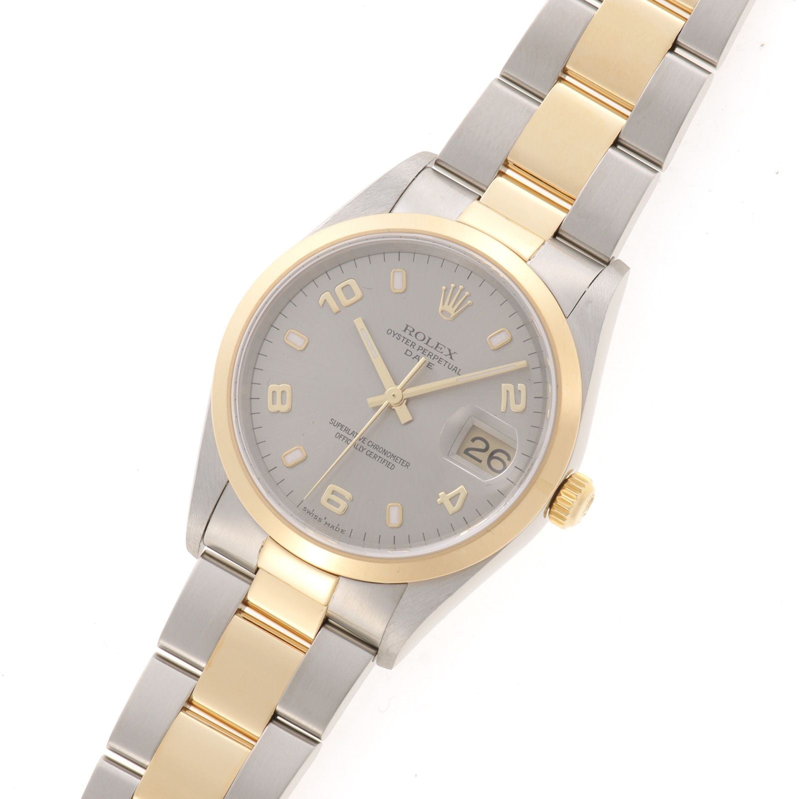 Rolex Perpetual Date Gray 18k Yellow Gold Stainless Steel Automatic — view 2