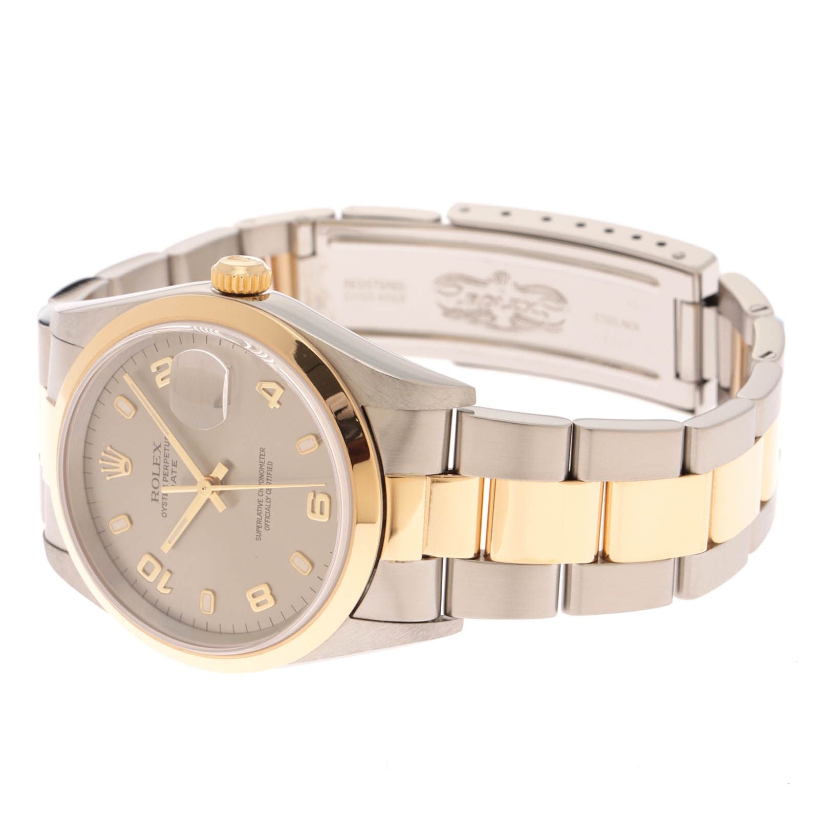 Rolex Perpetual Date Gray 18k Yellow Gold Stainless Steel Automatic — view 3