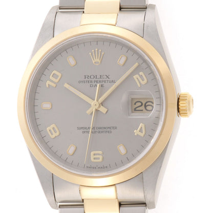 Rolex Perpetual Date Gray 18k Yellow Gold Stainless Steel Automatic